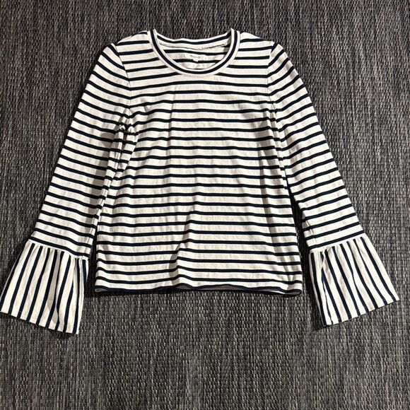 Madewell Tops - Madewell Stripe-Play Ruffle-Cuff Top